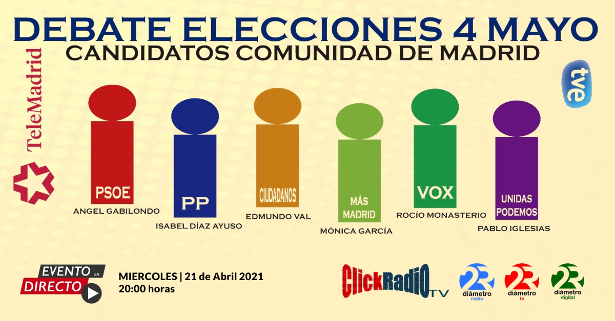 ELECCIONES MADRID | Debate de candidatos el 4 de Mayo a la Comunidad de Madrid